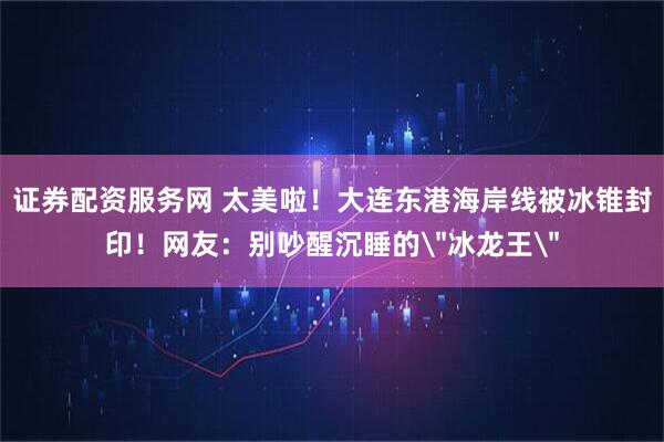 证券配资服务网 太美啦！大连东港海岸线被冰锥封印！网友：别吵醒沉睡的