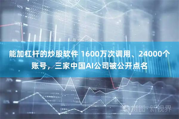 能加杠杆的炒股软件 1600万次调用、24000个账号，三家中国AI公司被公开点名